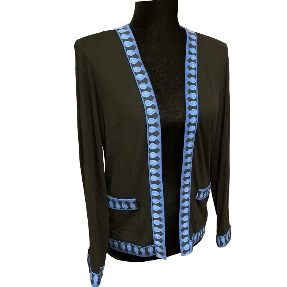 AVERARDO BESSI Printed Soft Jersey Knit Cardigan Blazer Jacket